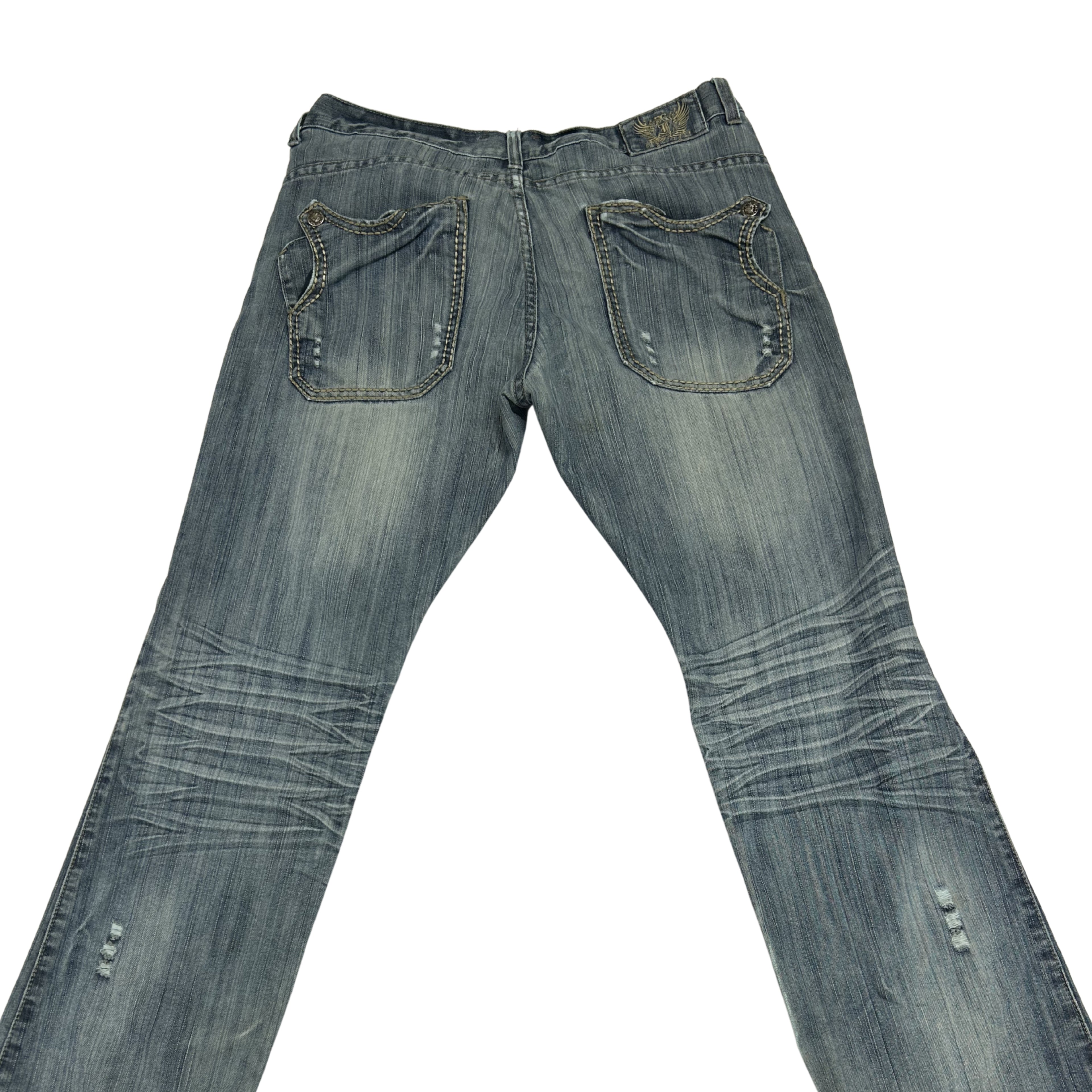 Y2K / Mid-2000s Heavily Embroidered Denim Jeans