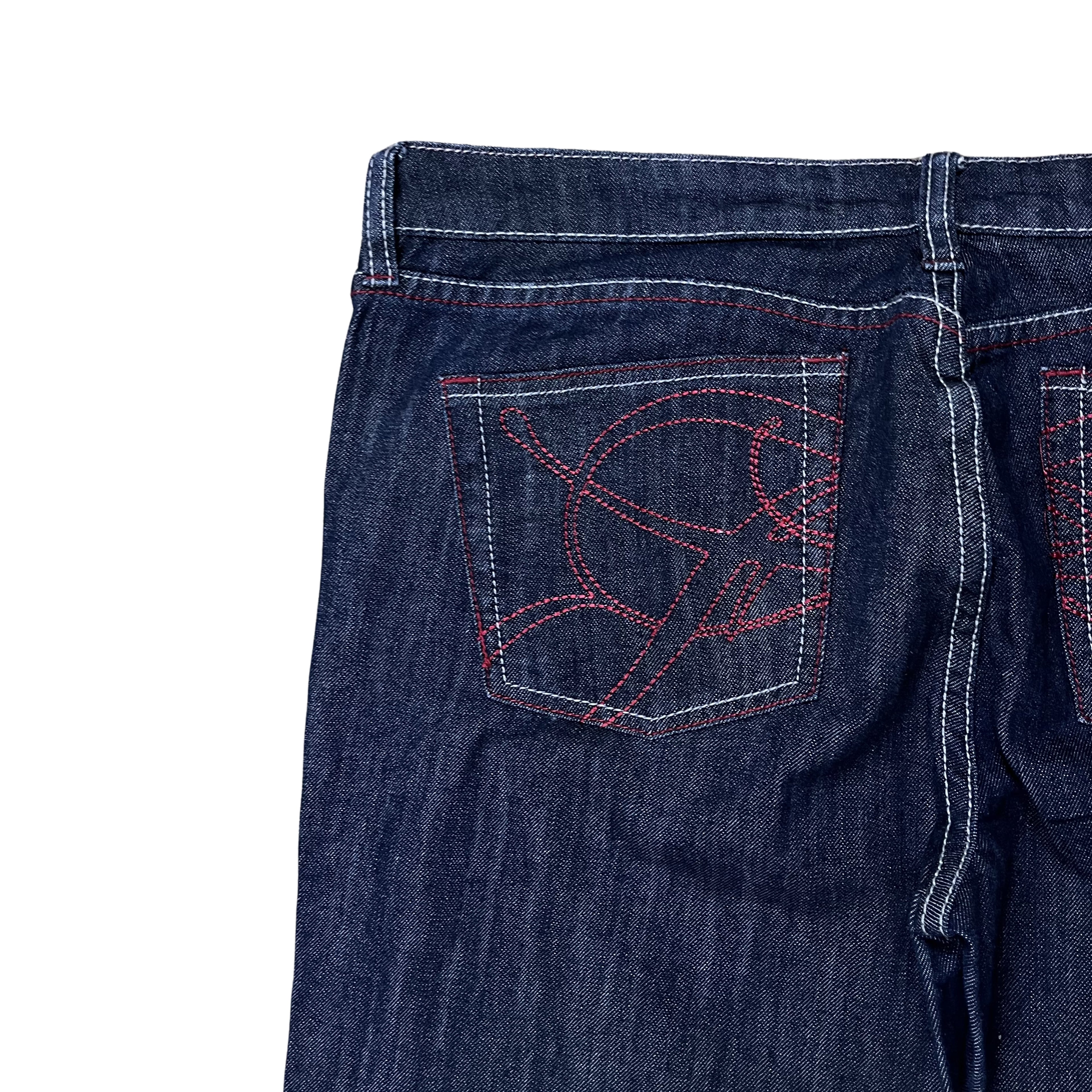 Y2K DENIM – DARK BLUE RED STITCH
