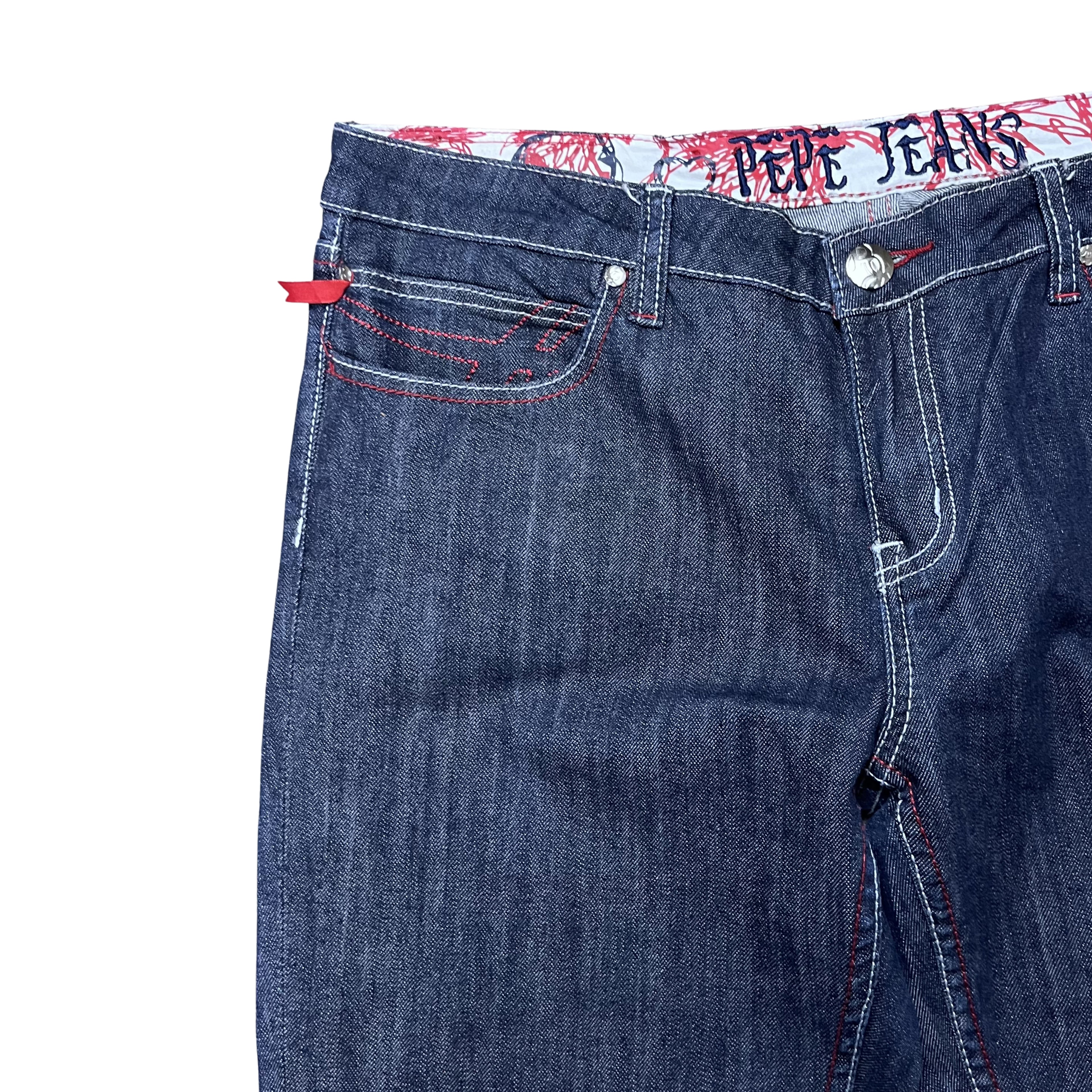 Y2K DENIM – DARK BLUE RED STITCH