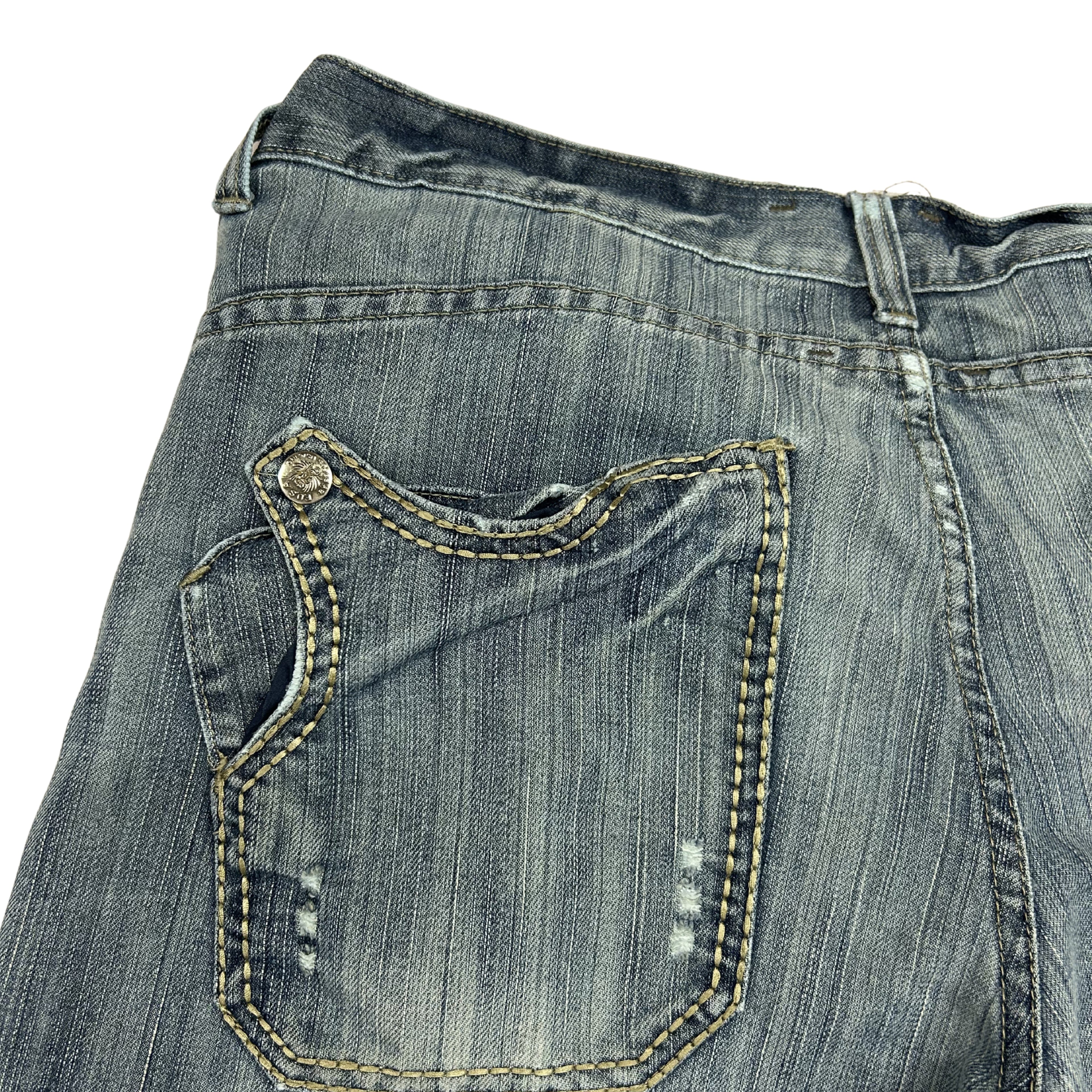 Y2K / Mid-2000s Heavily Embroidered Denim Jeans