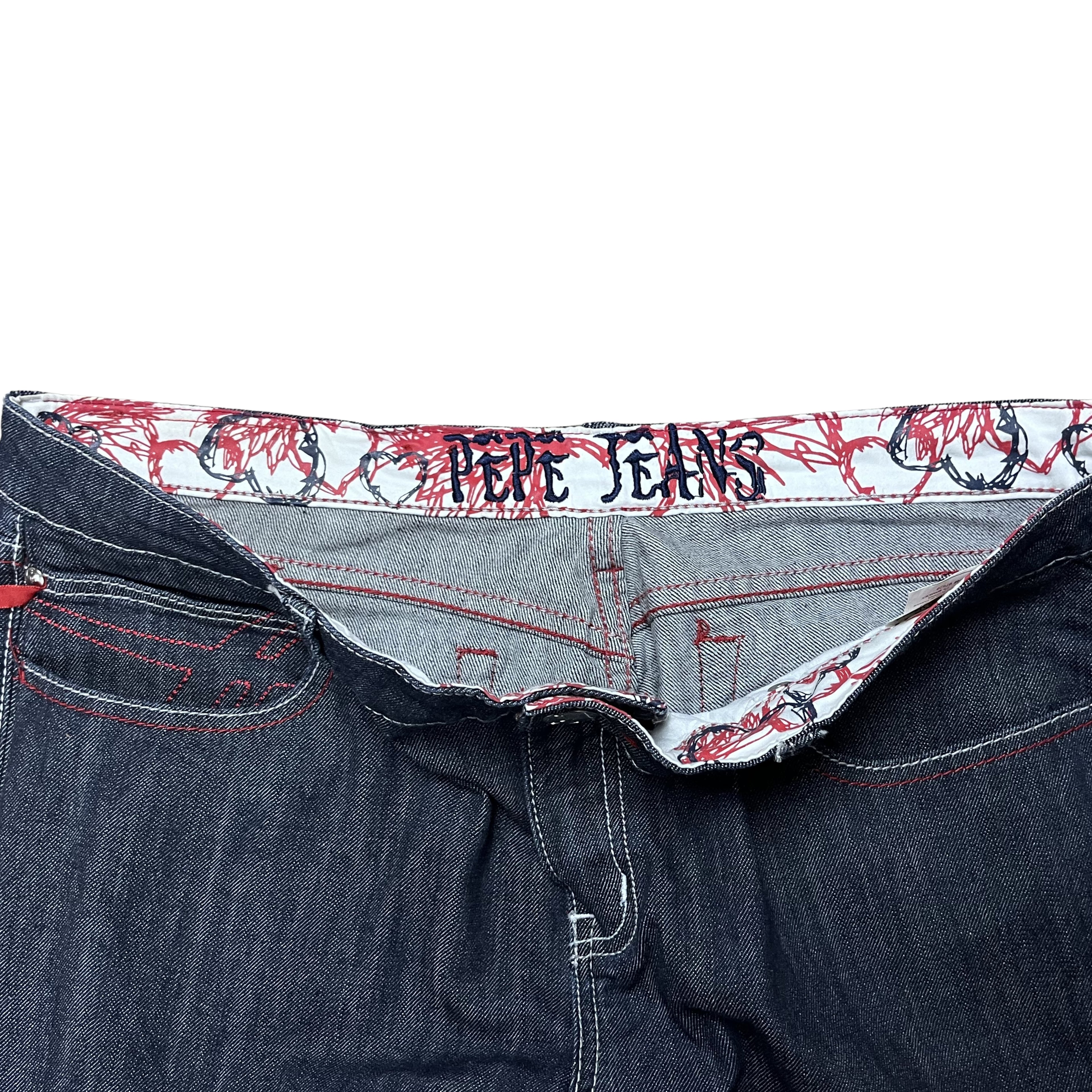 Y2K DENIM – DARK BLUE RED STITCH
