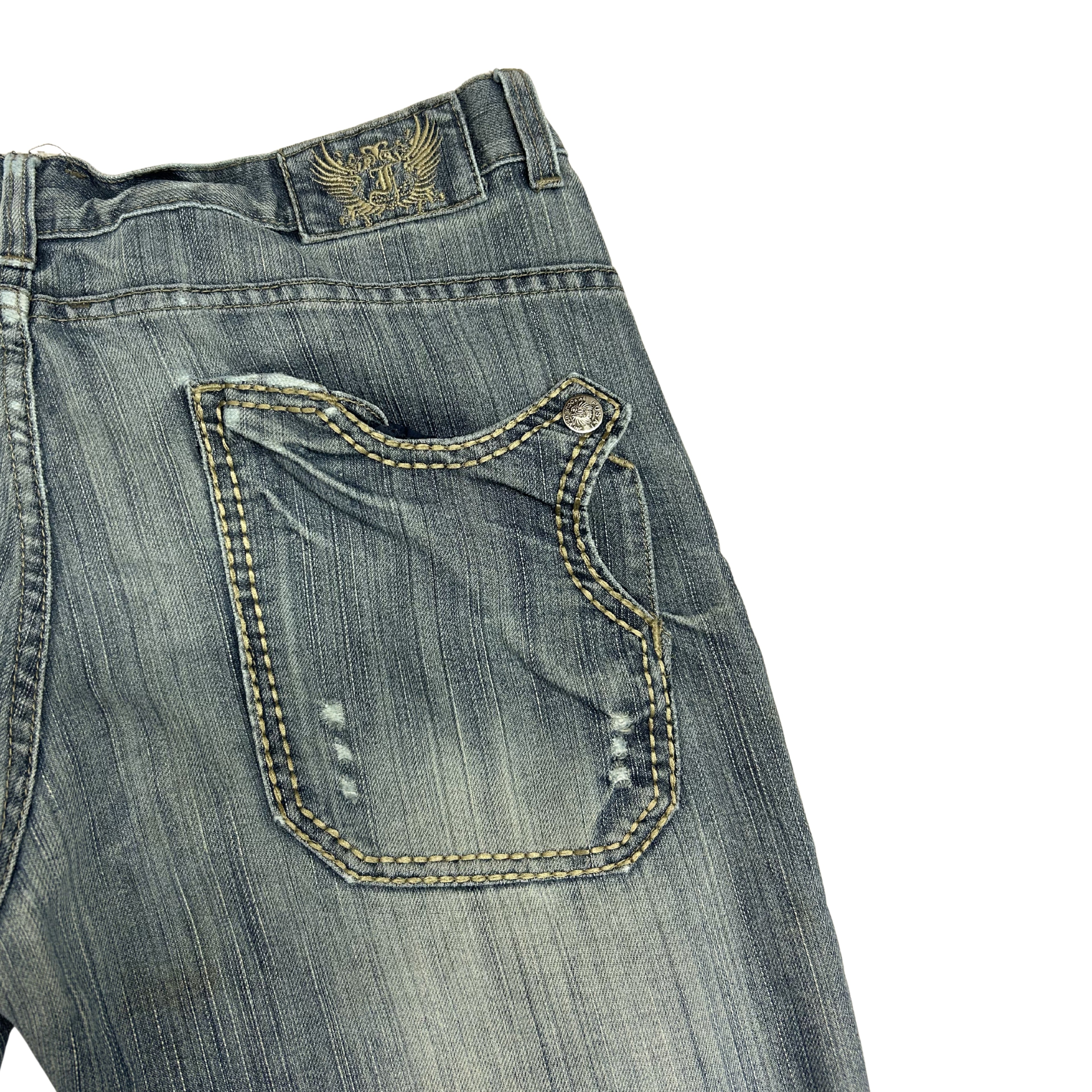 Y2K / Mid-2000s Heavily Embroidered Denim Jeans