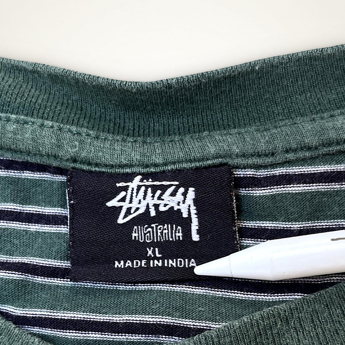 Stussy Australia Striped T-Shirt – Green XL