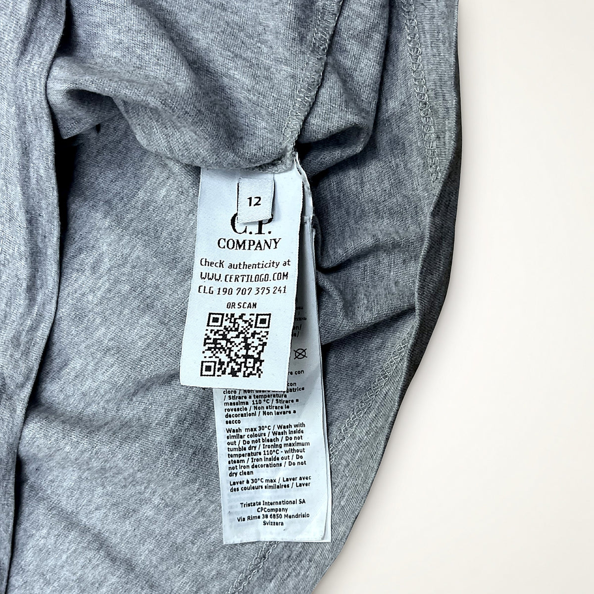 C.P. Company Logo Patch Tee (Grey Melange)