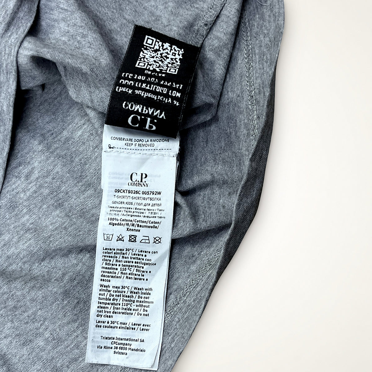 C.P. Company Logo Patch Tee (Grey Melange)