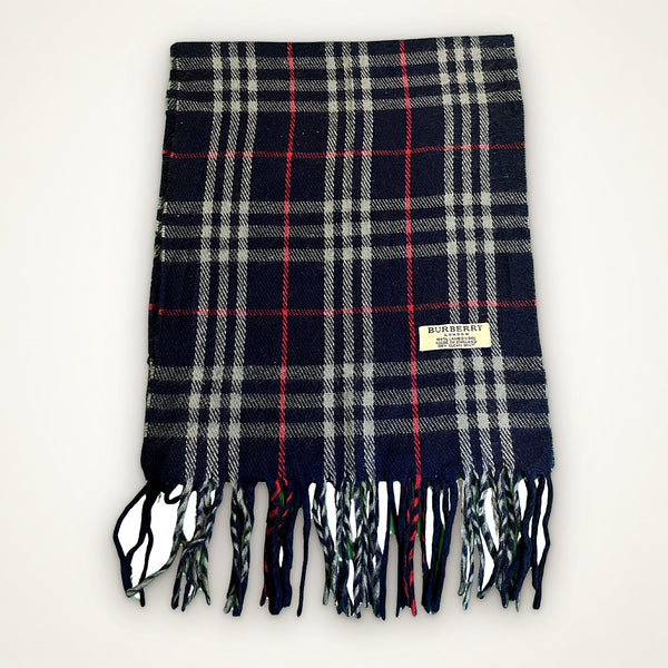 Burberry tmavě modrá kostkovaná šála