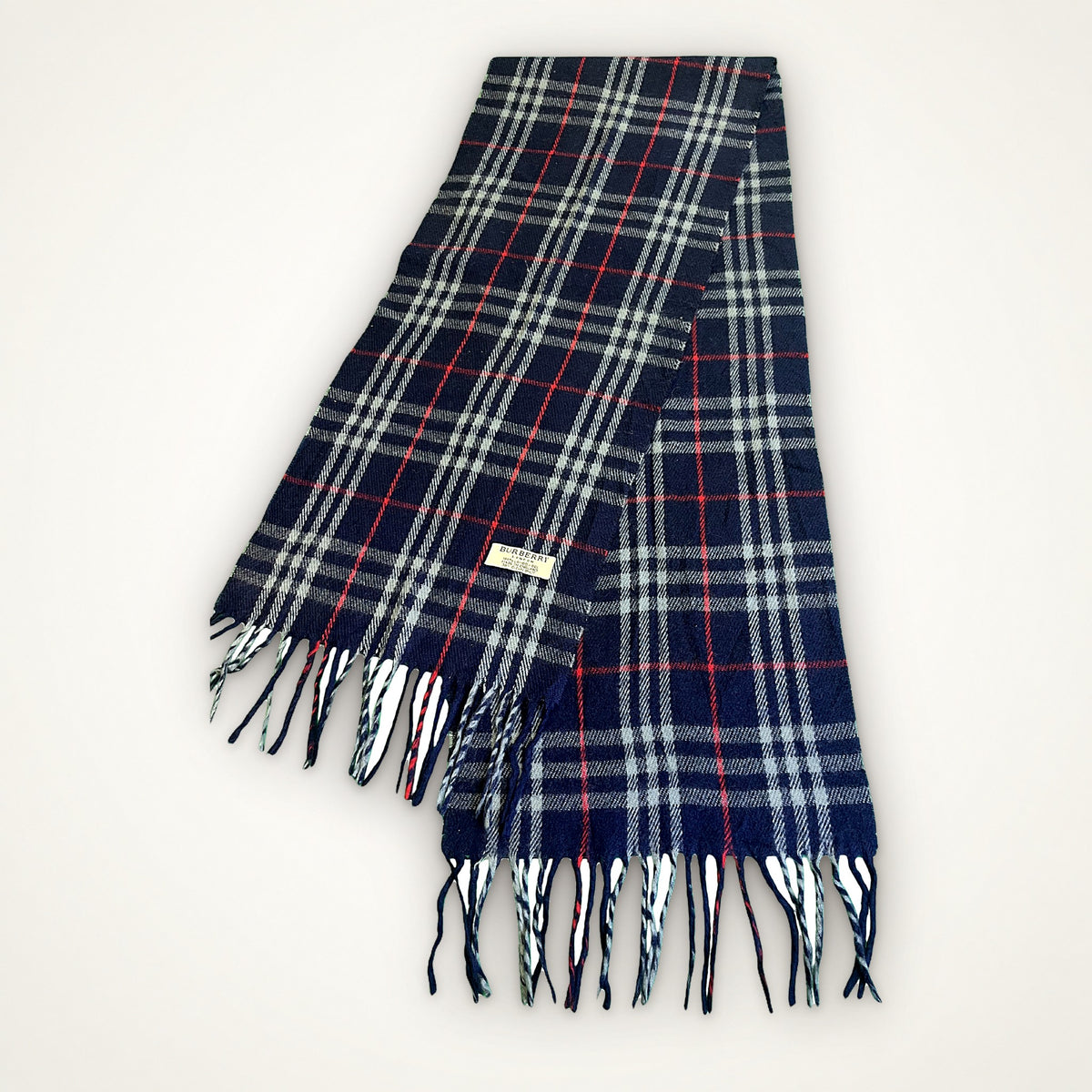 Burberry tmavě modrá kostkovaná šála