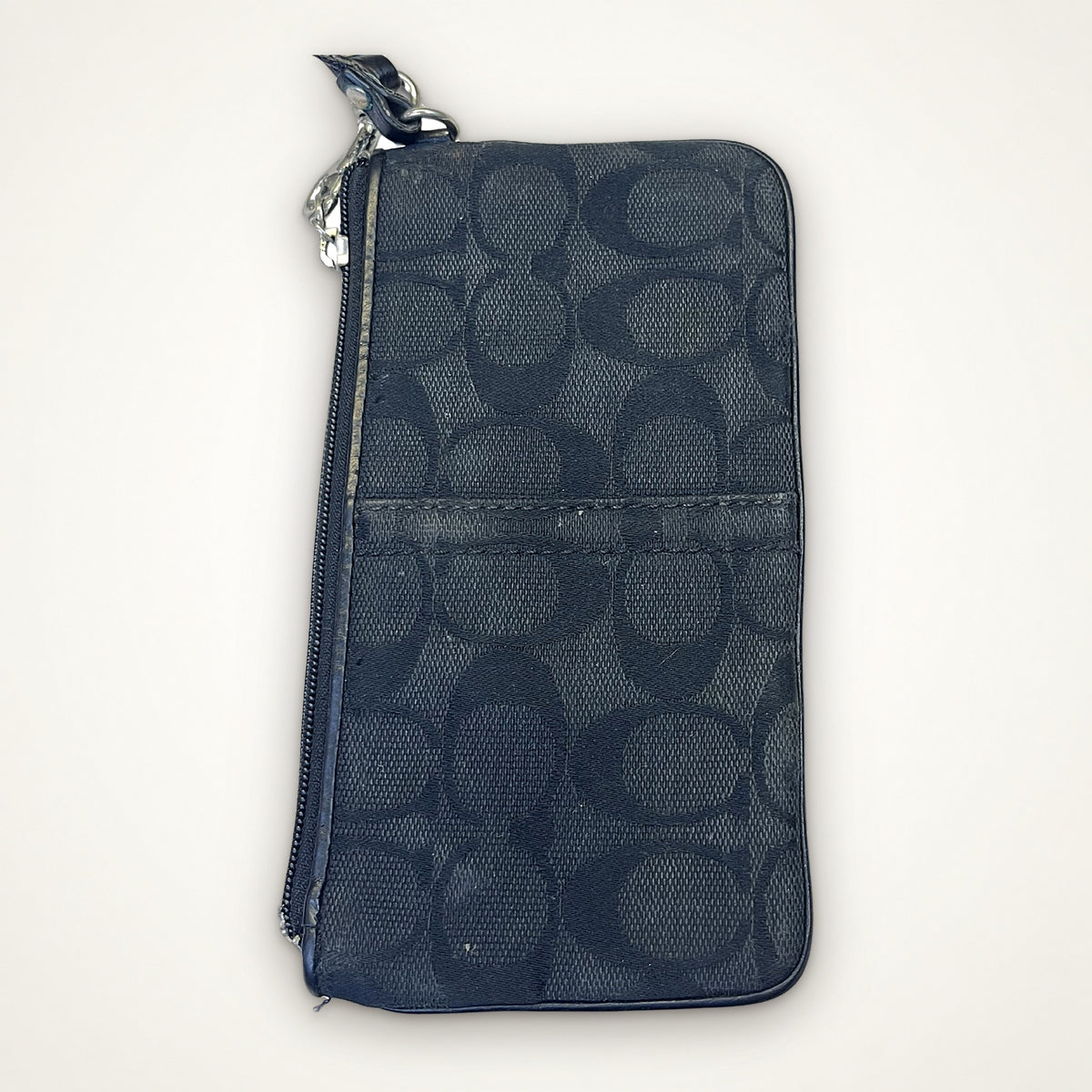 Coach Signature Wristlet Pouch (Black)