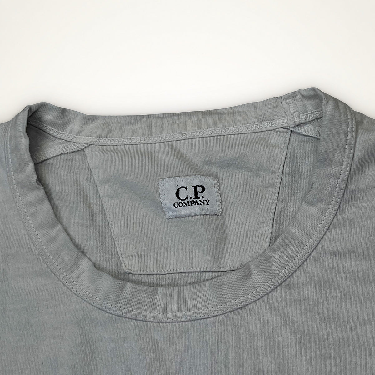 C.P. Company Garment Dyed Logo T-Shirt – Faded Grey