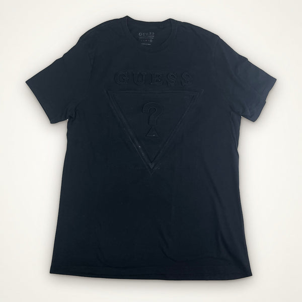 Guess Embossed Triangle Logo Tee (Black)