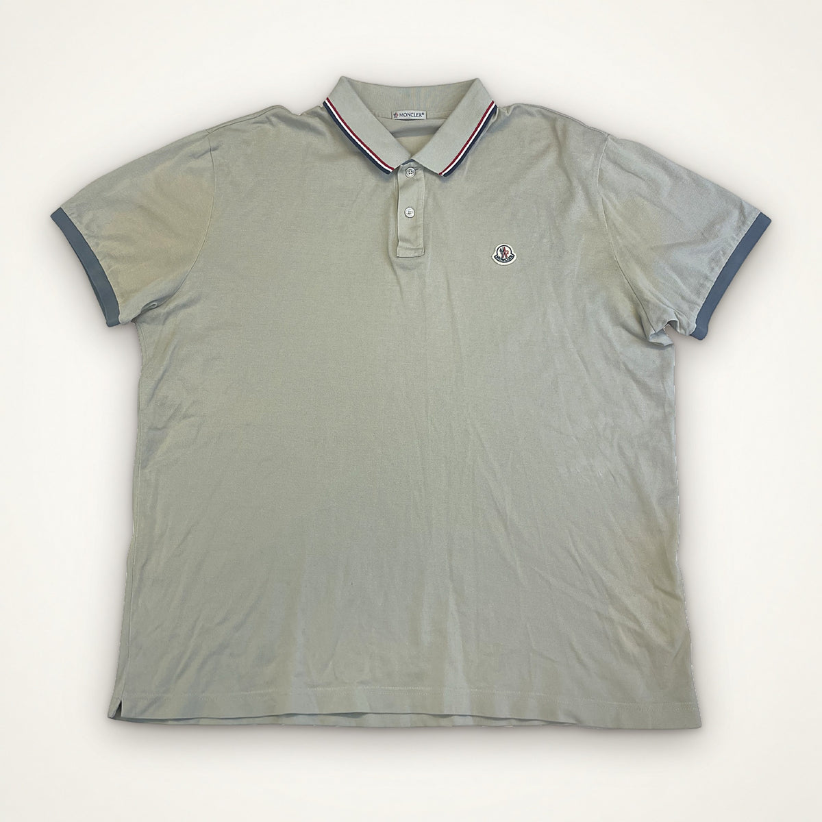 Moncler Tricolor Collar Polo (Grey)