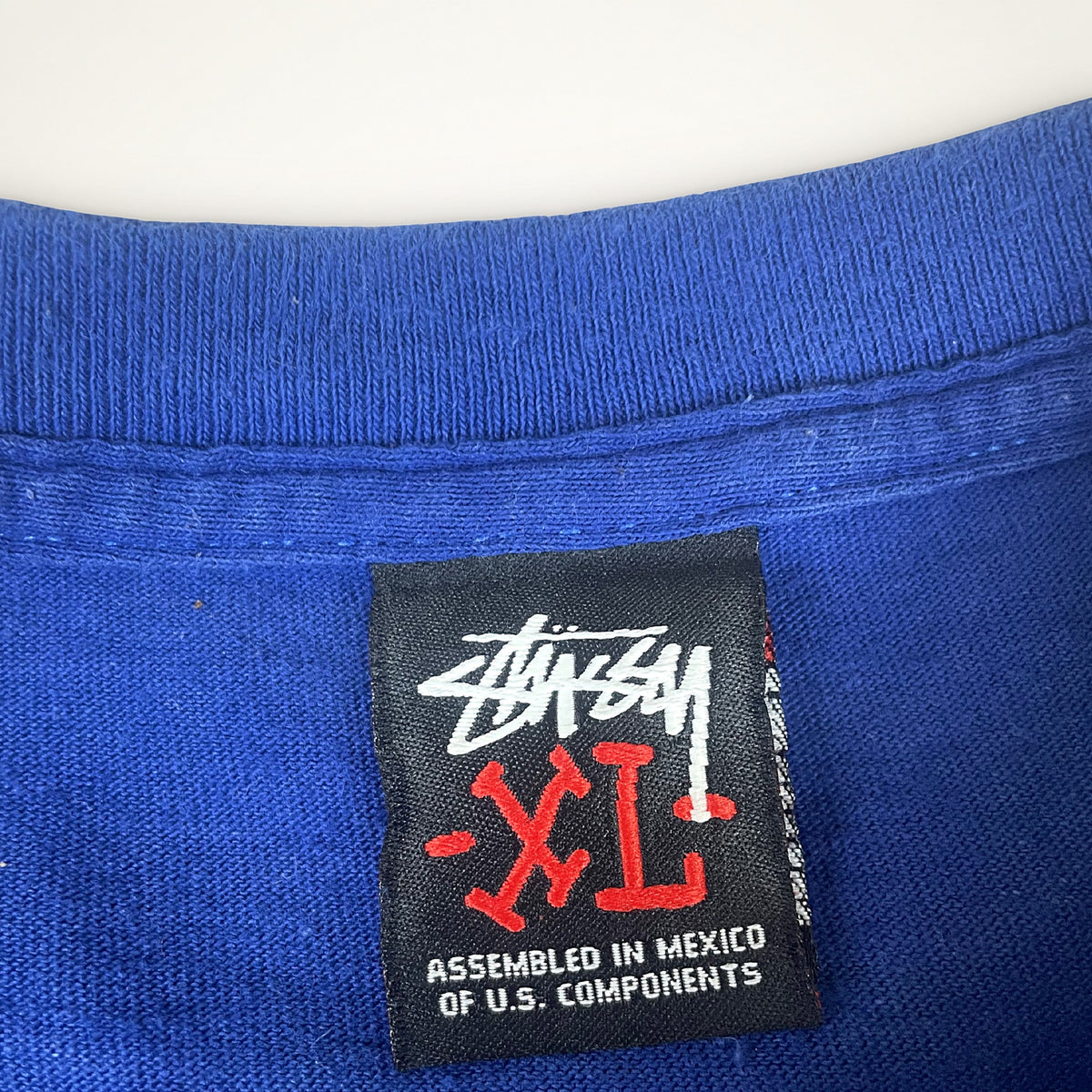 Stüssy "Swirl Logo" Double Hit Tee – Royal Blue / XL