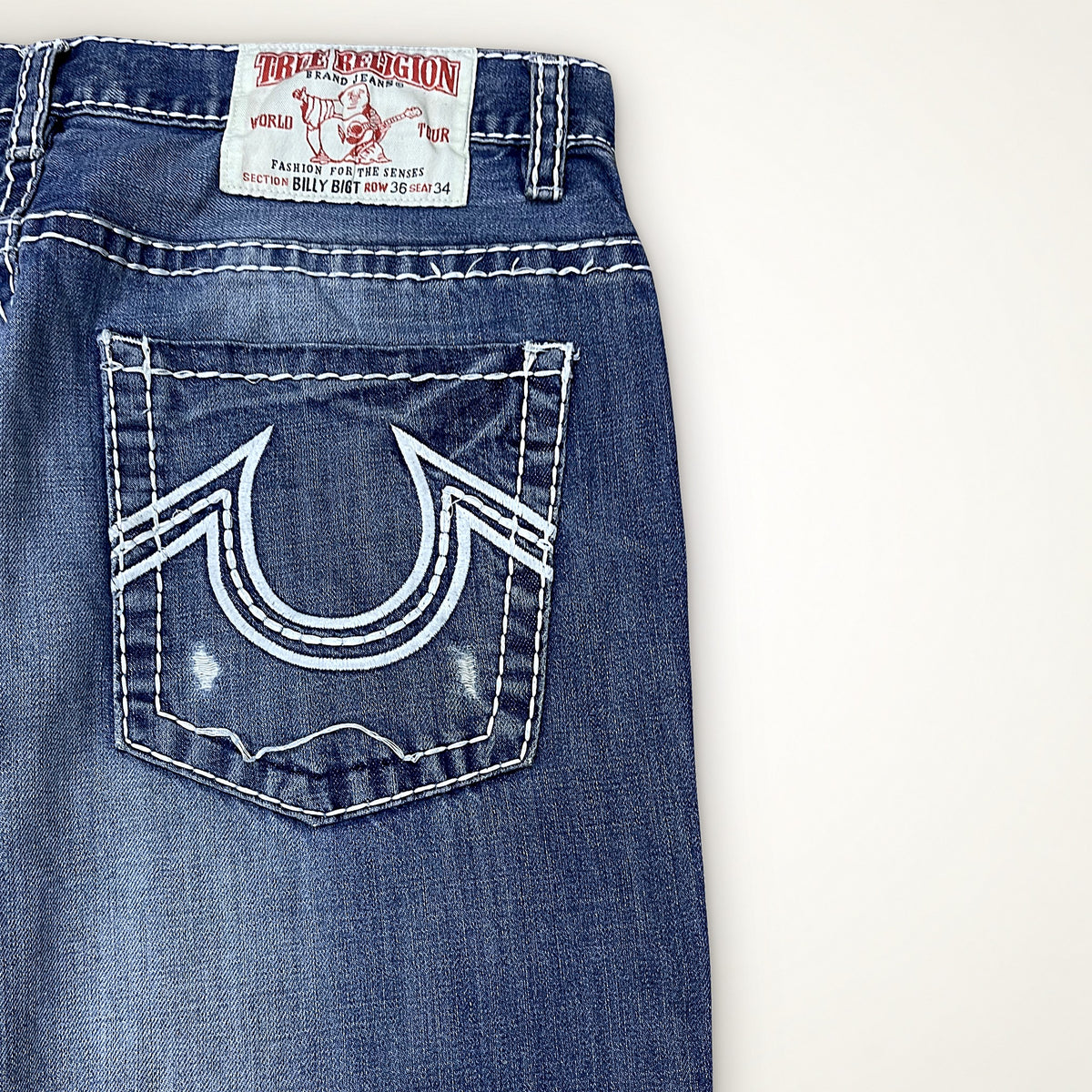 True Religion “True Religion” Stitch Jeans (Blue)