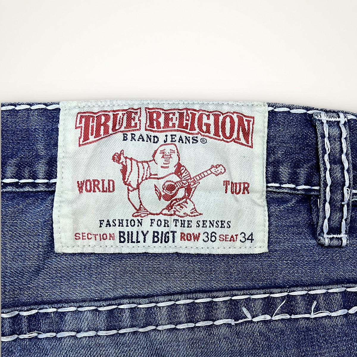 True Religion “True Religion” Stitch Jeans (Blue)