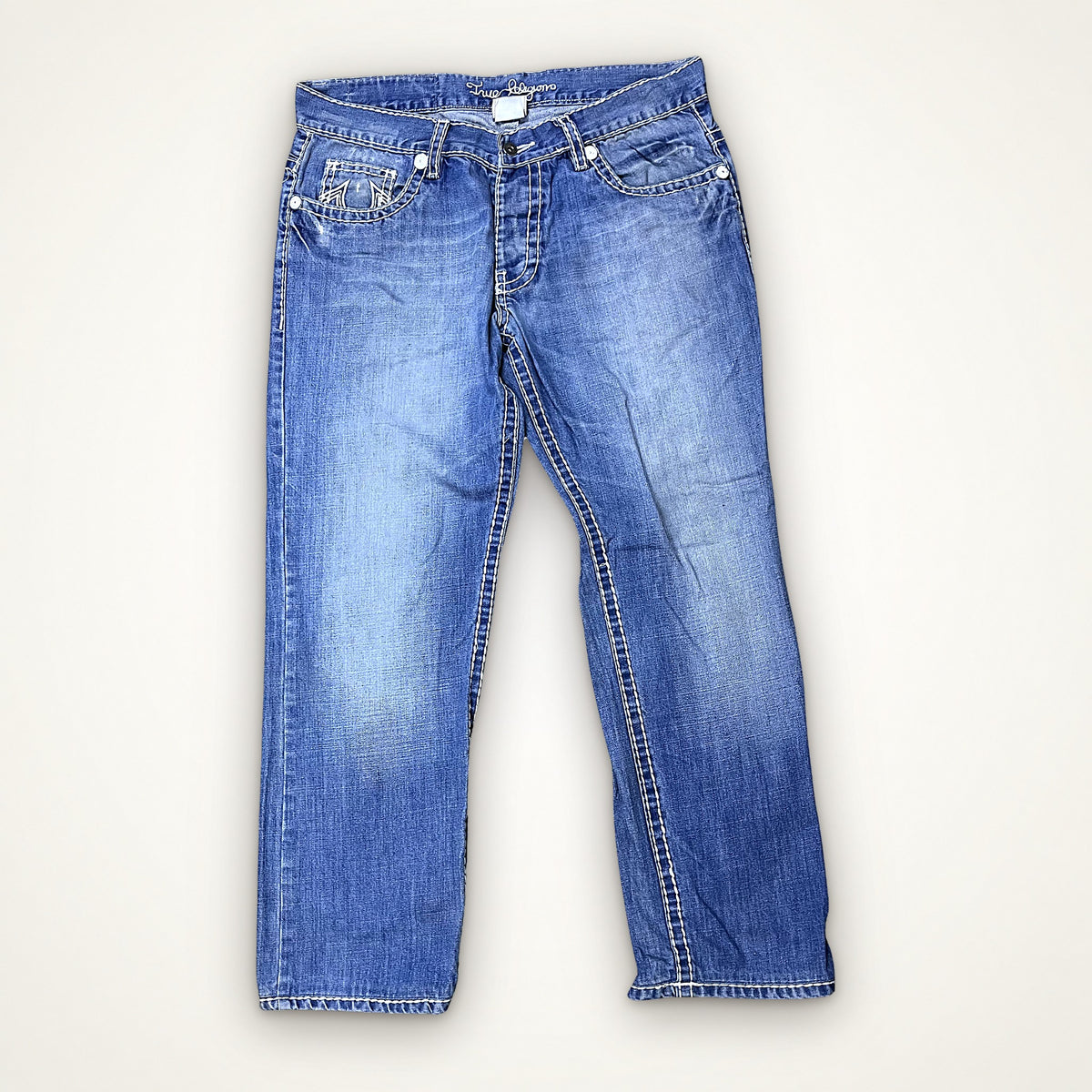 True Religion “True Religion” Stitch Jeans (Blue)
