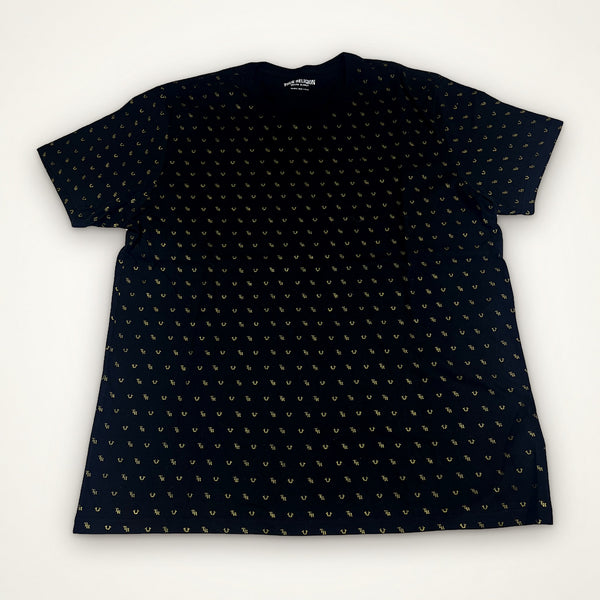 True Religion Monogram SS Crew Neck Tee (Black/Gold)