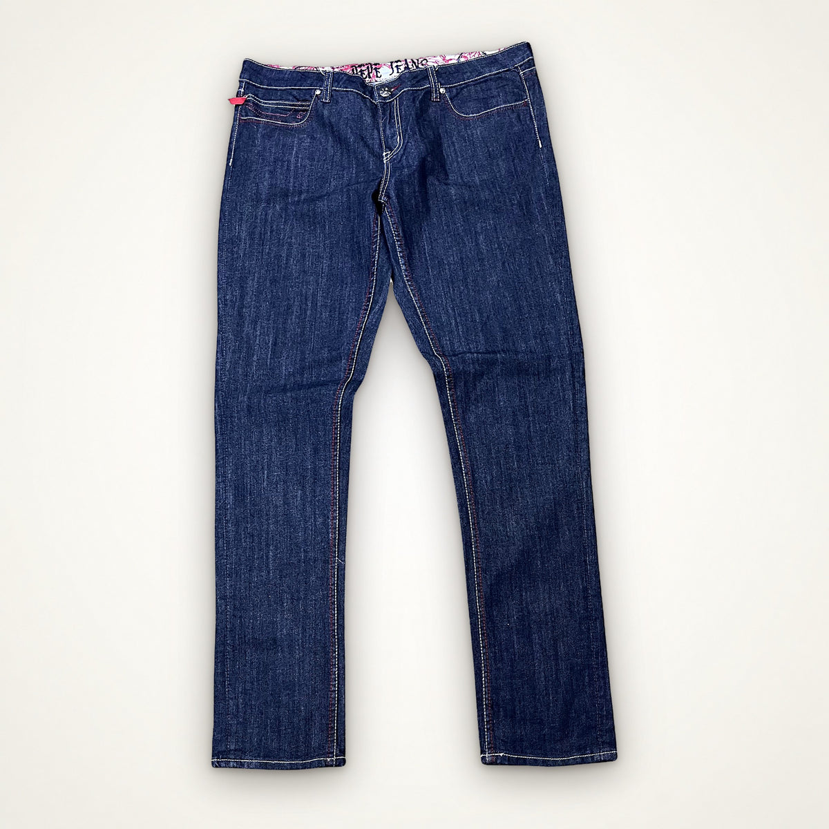 Y2K DENIM – DARK BLUE RED STITCH