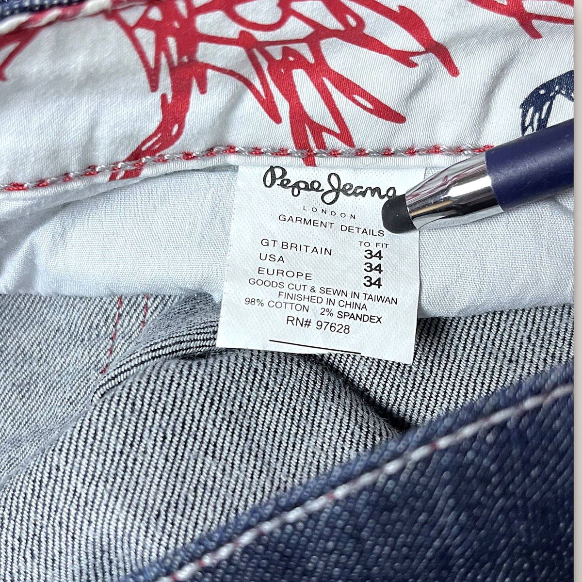 Y2K DENIM – DARK BLUE RED STITCH