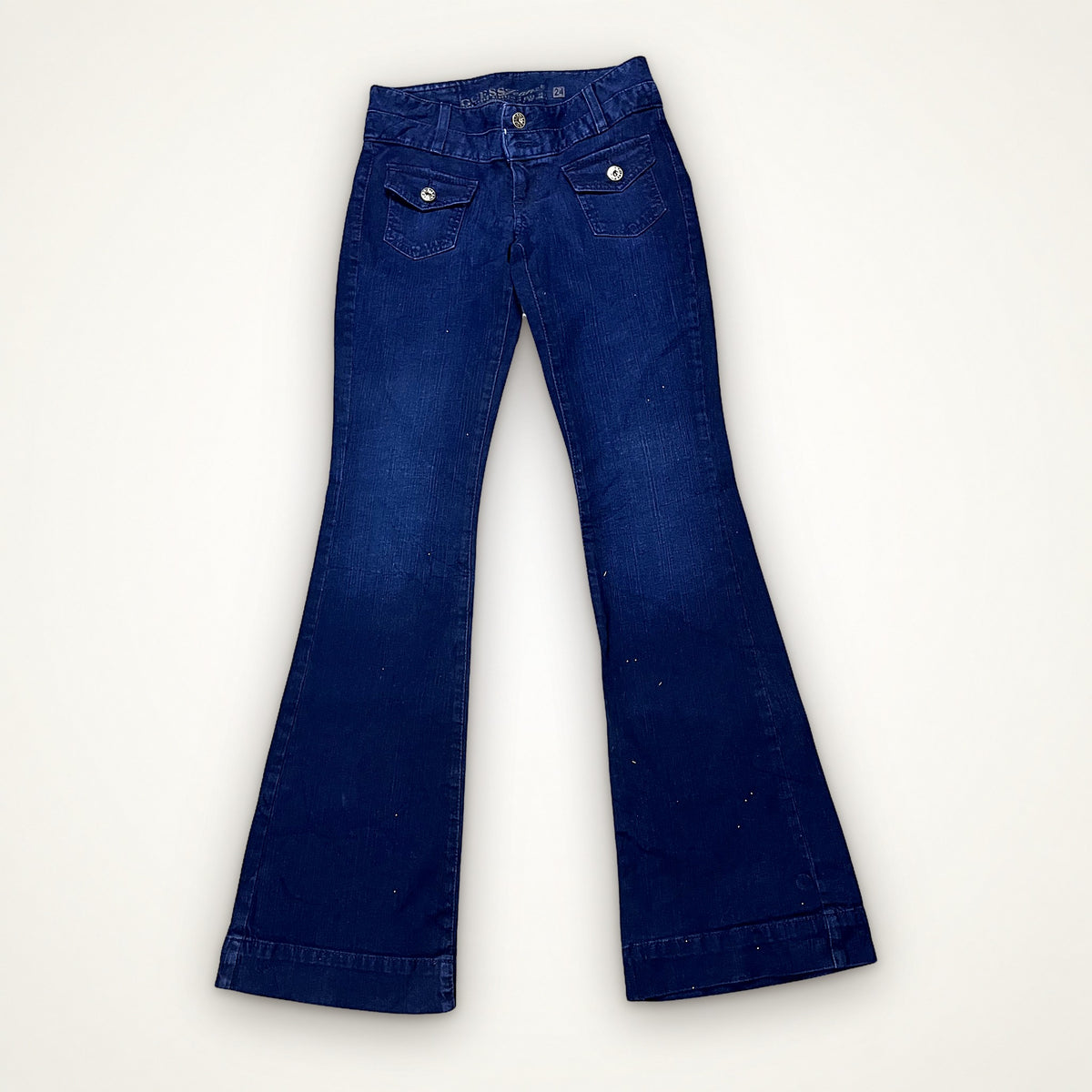 Y2K GUESS FLARE JEANS – DARK BLUE